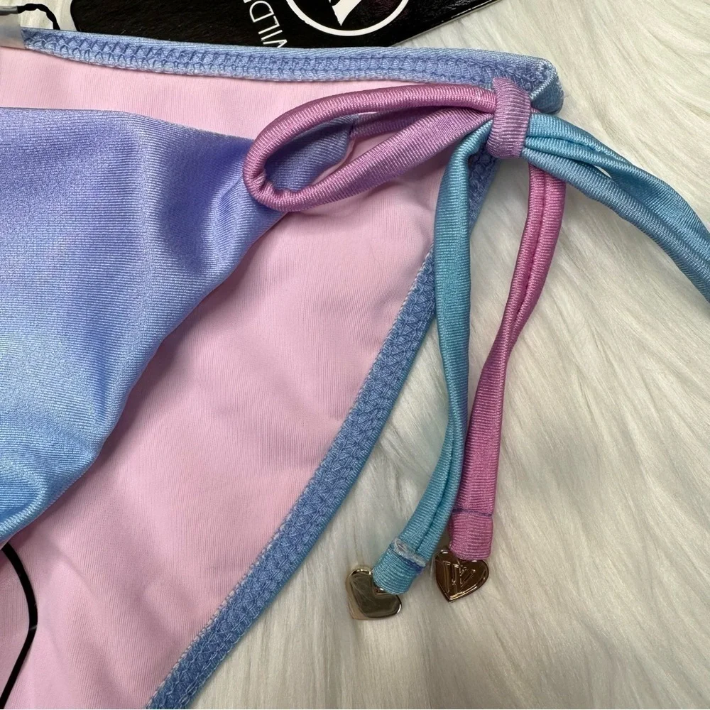 NWT Wildfox Blue/Purple Ombré String Bikini XS